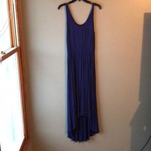 Hi-low blue cotton dress